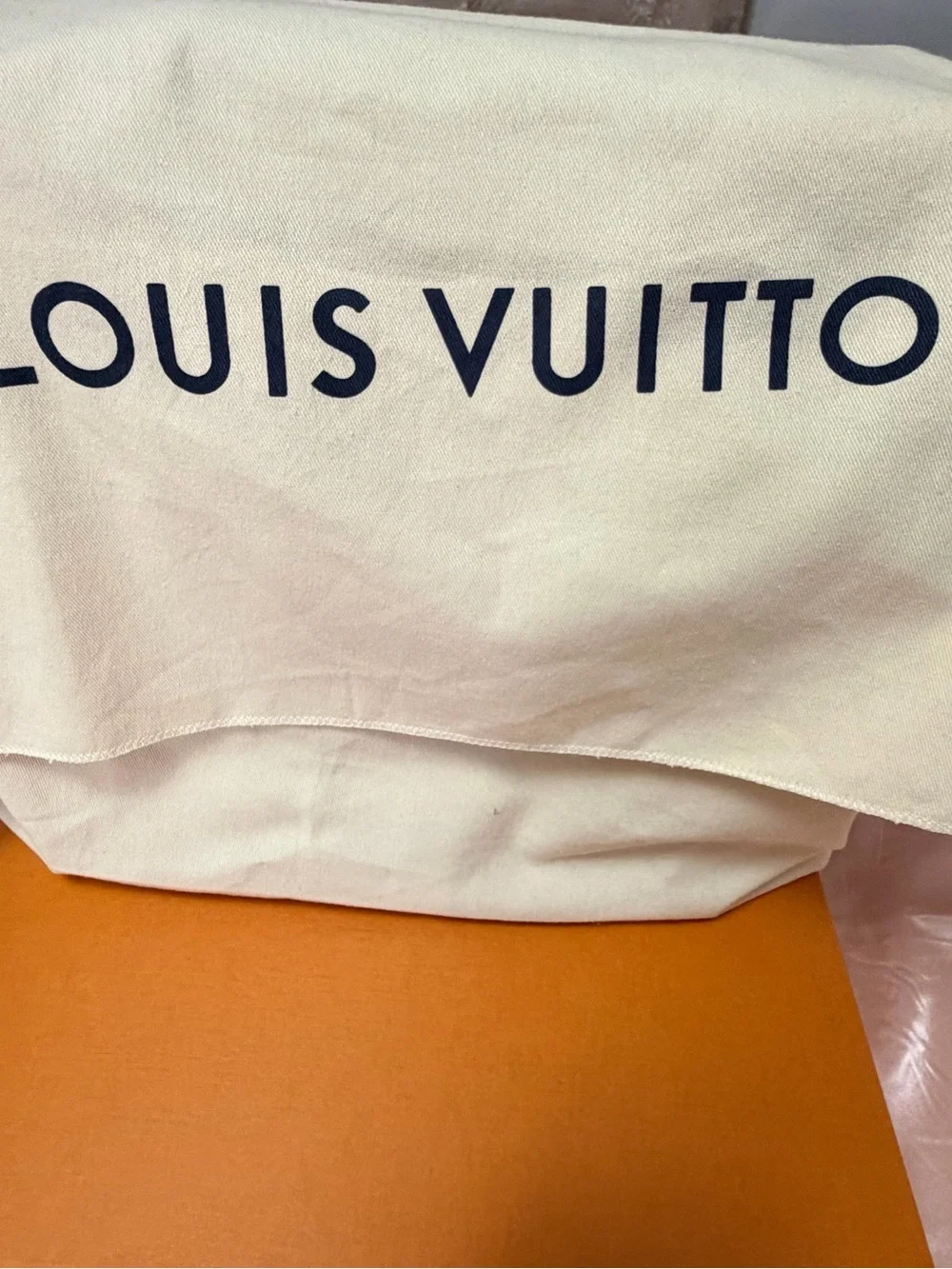 Louis Vuitton Orange Box with Branded Documents